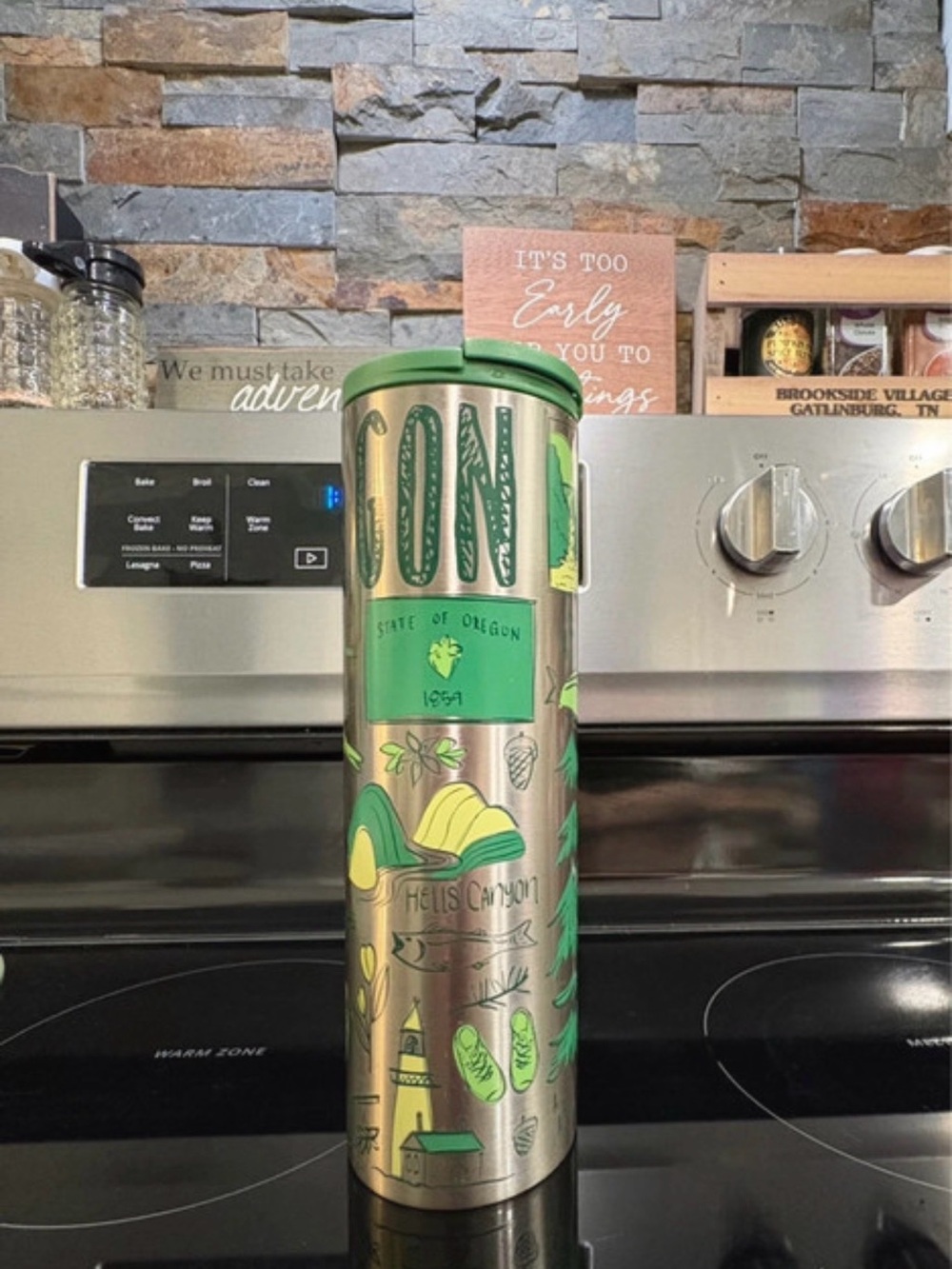 Starbucks Stainless Steel Oregon Travel Tumbler with Green Accents